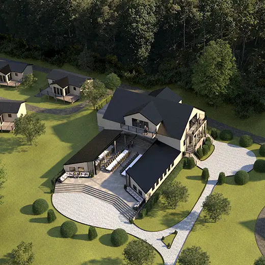 3D-visualisering med drönare i konceptfas av Vision Hallekullen